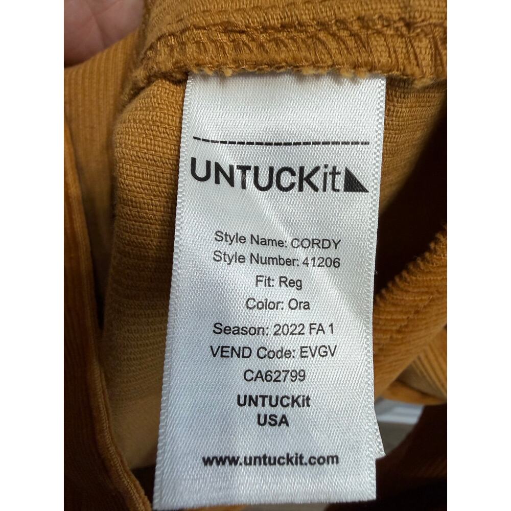 Untuckit Corduroy Utility Shirt Button Doen Men's L Ora Preppy - Picture 9 of 11